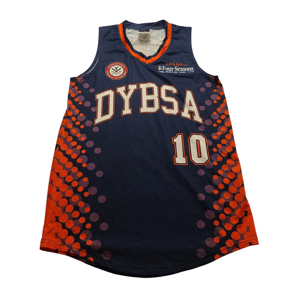 Alleson Athletic DYBSA Youth Baseball Softball Jersey Navy Orange Women's S